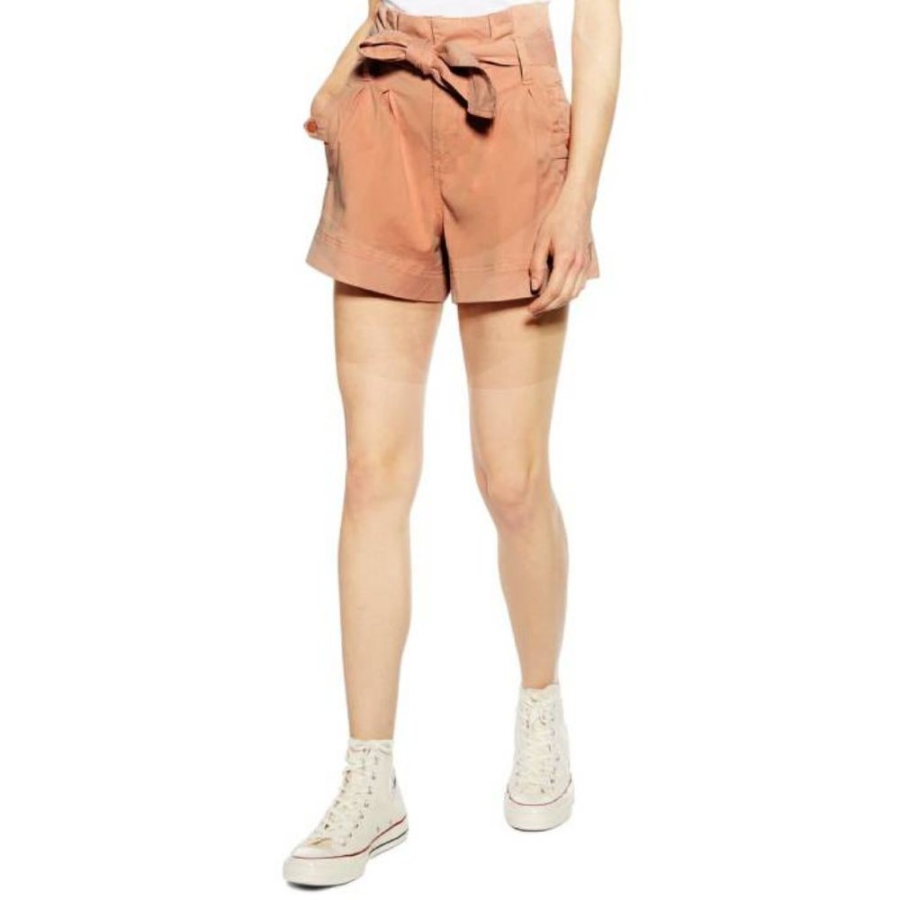 Topshop Utility Paper Bag Waist Belted Shorts 10